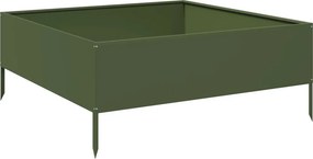 vidaXL Ζαρντινιέρα Υπερυψωμένη Λαδί 100x100x41 εκ. Ατσάλι