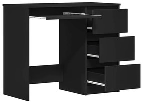 vidaXL Γραφείο Μαύρο 90 x 45 x 76 εκ. από Επεξ. Ξύλο