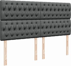 vidaXL Κρεβάτι Boxspring με Στρώμα Σκούρο Γκρι 180x200 εκ Υφασμάτιν