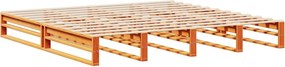 vidaXL Κρεβάτι Βιβλιοθήκη Χωρίς Στρώμα Καφέ 200x200 εκ Μασίφ Πεύκο