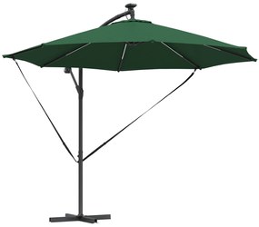 vidaXL Ομπρέλα Cantilever Banana Πράσινο 294 x 294 x 248 cm