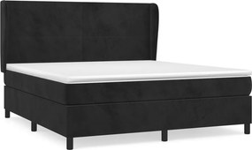 vidaXL Κρεβάτι Boxspring με Στρώμα Μαύρο 180x200 εκ. Βελούδινο