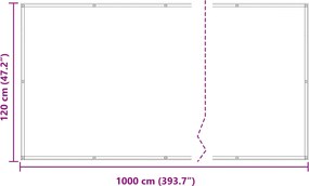 vidaXL Οθόνη Μπαλκονιού Μπορντό 120 x 1000 cm