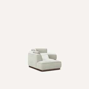 Γωνιακός καναπές δεξιός XL με υποπόδιο από βελούδο stonewashed, JACOPO