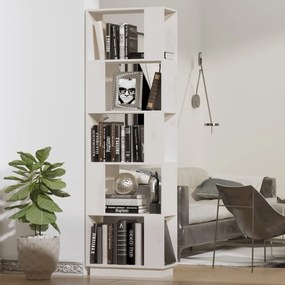 vidaXL Βιβλιοθήκη/Διαχωριστικό Χώρου Λευκό 51x25x163,5 εκ. Μασίφ Πεύκο