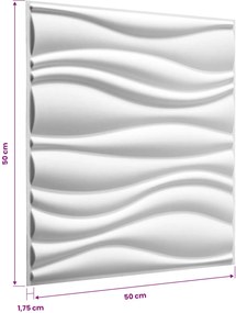 Πάνελ τοίχου 12 pcs Λευκό 50 x 50 cm Μορφοποιημένη Φυσική Ίνα Φυτού