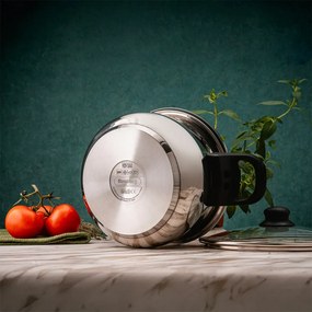 Χύτρα ταχύτητας Rosberg R51311A5, 5 λίτρα, 2 καπάκια, Επαγωγή, Πάτος 3 στρωμάτων, Inox