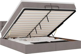 vidaXL Οθωμανικό κρεβάτι με στρώμα Taupe 200x200 cm Ύφασμα