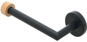 Χαρτοθήκη Bamboo Essentials 02-14766 18,3x5,3x7,2cm Black Estia Metal,Bamboo
