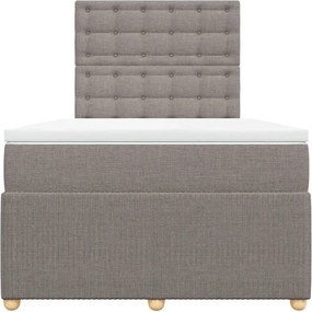 vidaXL Κρεβάτι Boxspring με Στρώμα Taupe 120x190 εκ. Υφασμάτινο