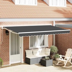 vidaXL Ύφασμα αντικατάστασης τέντας Ανθρακί 400 x 200 cm Καραβόπανο