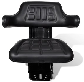 vidaXL Κάθισμα Τρακτέρ με Ανάρτηση Μαύρο