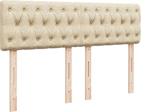 vidaXL Κρεβάτι Boxspring με Στρώμα Κρεμ 140x190 εκ. Υφασμάτινο