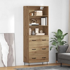 vidaXL Highboard με συρτάρι 2 pcs Artisan Oak Επεξεργασμένο ξύλο