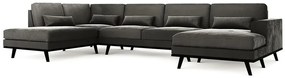 Γωνιακός Καναπές Seattle K101, Γκρι, 351x202x85cm