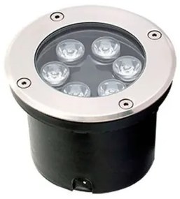 Σποτ επιδαπέδιο φωτιστικό χωνευτό LED Lotus inox Viokef-4186900-Ασημί 4186900