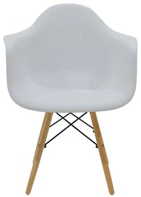 Καρέκλα - Πολυθρόνα Julita PP λευκό-φυσικό πόδι 62x60x78.5 εκ.