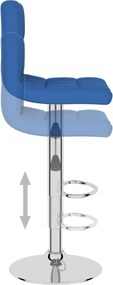 vidaXL Σκαμπό Μπαρ Μπλε Υφασμάτινο