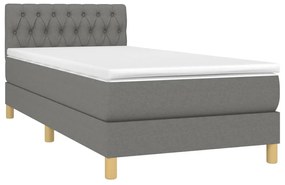 ΚΡΕΒΑΤΙ BOXSPRING ΜΕ ΣΤΡΩΜΑ ΣΚΟΥΡΟ ΓΚΡΙ 90X190 ΕΚ. ΥΦΑΣΜΑΤΙΝΟ 3140818