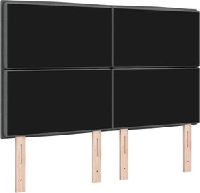 vidaXL Κεφαλάρι με κεφαλάρι Σκούρο Γκρι 144 cm Τεχνητό Δέρμα