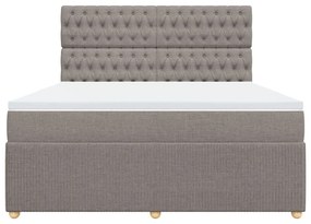 Κρεβάτι Boxspring με Στρώμα Taupe 180x200 εκ. Υφασμάτινο - Μπεζ-Γκρι