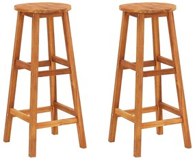 vidaXL Σκαμπό Μπαρ 2 τεμ. από Μασίφ Ξύλο Ακακίας