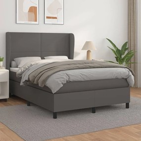 ΚΡΕΒΑΤΙ BOXSPRING ΜΕ ΣΤΡΩΜΑ ΓΚΡΙ 140X190ΕΚ. ΑΠΟ ΣΥΝΘΕΤΙΚΟ ΔΕΡΜΑ 3128911