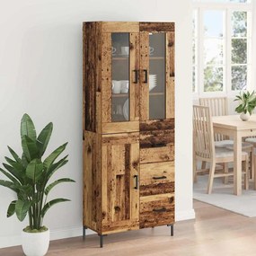 vidaXL Highboard 2 pcs Παλιό ξύλο 69,5 x 34 x 180 εκ.