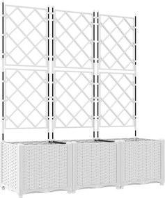 vidaXL Γλάστρα Κήπου 3 τμχ. Λευκό 120 x 40 x 143 εκ. PP