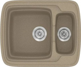 Kitchen Sink Sanitec Classic 314 Inset 60x51 cm Granite Taupe