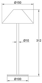 LED SMD TABLE BATTERY LUMINAIRE 3W 140LM  3.000K DARK GREY  270° CRI80 IP54