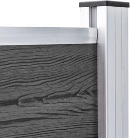 vidaXL Σετ Πάνελ Περίφραξης Μαύρο 526 x 105 εκ. από WPC