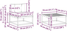 vidaXL Σειρά Καναπέ Εξωτερικού με μαξιλάρι 4 pcs Λευκό και Μπεζ