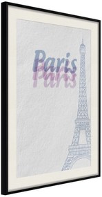 Αφίσα - Pastel Paris - 20x30 - Μαύρο - Με πασπαρτού