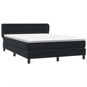 vidaXL Κρεβάτι Boxspring με Στρώμα Μαύρο 160x210 εκ. Βελούδινο