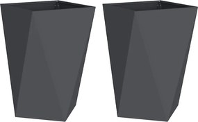 vidaXL Γλάστρα 2 τμχ. Ανθρακί 50 x 50 x 75 cm Ατσάλι