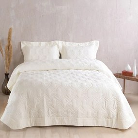 Κουβερλί Reina Με Σεντόνια (Σετ 7τμχ) Ecru Ρυθμός Queen Size 235x250cm Microsatin