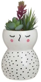 Διακοσμητικό Φυτό Σε Γλάστρα 3-85-475-0263 Φ9x18cm Green-White Inart Plastic