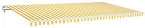 vidaXL Τέντα Συρόμενη Αυτόματη Κίτρινο / Λευκό 600x350 εκ.