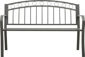 vidaXL Παγκάκι Κήπου Γκρι 120 εκ. Ατσάλινο