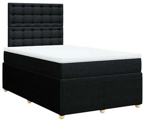 vidaXL Κρεβάτι Boxspring με Στρώμα Μαύρο 120x200 εκ. Υφασμάτινο