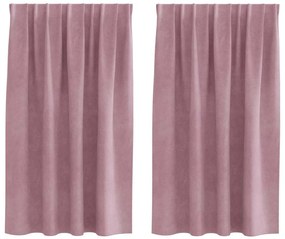 vidaXL Κουρτίνες με κουρτίνες 2 pcs Σκούρο Ροζ 140 x 140 cm Βελούδο