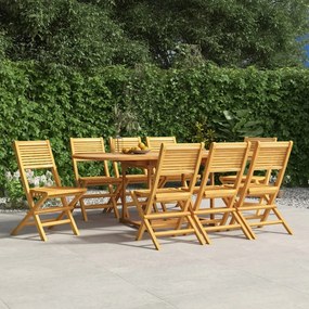Καρέκλες Κήπου Πτυσσόμενες 8 τεμ. 47x62x90 εκ. Μασίφ Ξύλο Teak