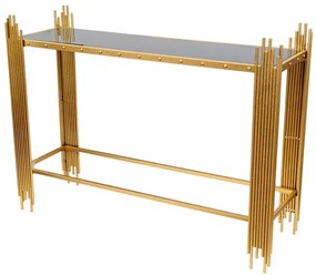 Κονσόλα Μεταλλική Με Τζάμι Χρυσή-Μαύρη 108,5x32,5x80εκ. Zen Collection 25.54.52050