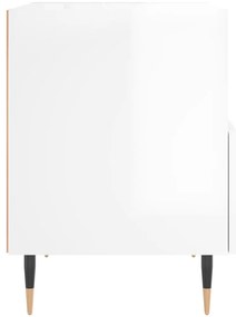 vidaXL Κομοδίνο Γυαλιστερό Λευκό 40 x 35 x 47,5 εκ. Επεξεργασμένο Ξύλο