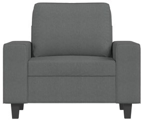 vidaXL Πολυθρόνα Σκούρο Γκρι 60 εκ. Υφασμάτινη με Υποπόδιο