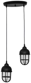 Φωτιστικό Οροφής 11-0305 SLP-900 2xE/27 Led Φ30x80cm Black Heronia