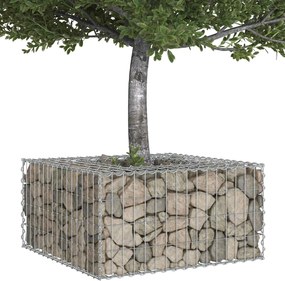 vidaXL Ανασηκωμένο κρεβάτι gabion Ασημί