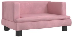 vidaXL Καναπές Παιδικός Ροζ 60 x 40 x 30 εκ. από Βελούδο