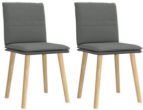 vidaXL Καρέκλες Τραπεζαρίας 2 τεμ Σκ. Γκρι Υφασμάτινες